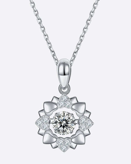 Floral Elegance Moissanite Pendant with Stunning Zircon Accents