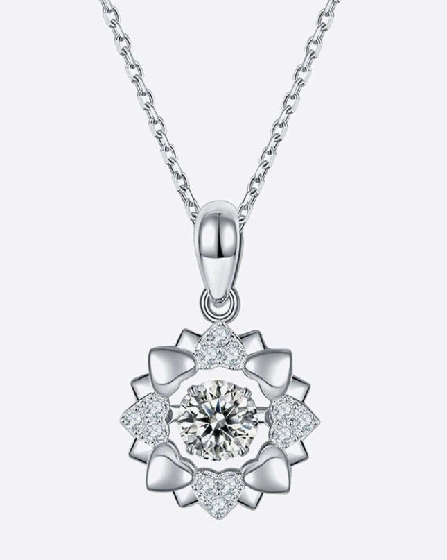 Floral Elegance Moissanite Pendant with Stunning Zircon Accents