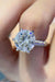 Eternal Love 5 Carat Moissanite Ring with Side Stones - Sterling Silver Platinum Band