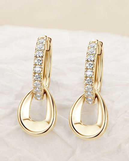 Elegant Silver Double Hoops with Dazzling Lab-Diamond Accents