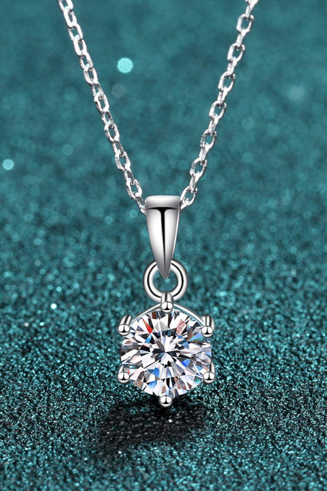 Dazzling Moissanite Pendant Necklace in Sterling Silver
