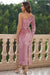 Elegant One-Sleeve Maxi Dress with Side Slit