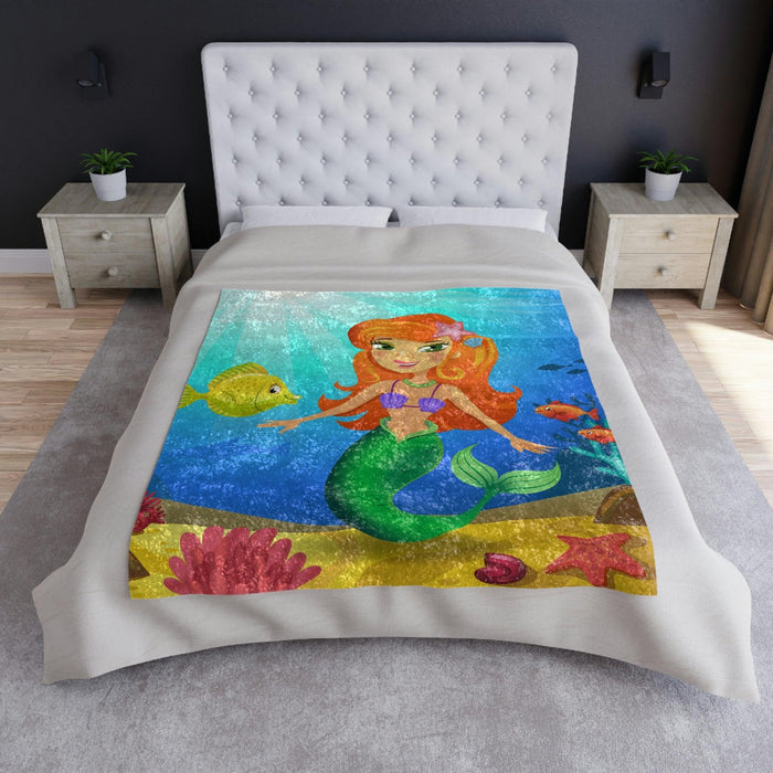 Luxurious Crushed Velvet Mermaid Throw Blanket