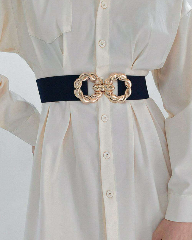 Elegant Elastic Belt with Zinc Alloy Buckle: Fashionable Accessory