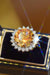 Sunflower Radiance: Luxurious Sterling Silver Ring with 2 Carat Lab-Diamond