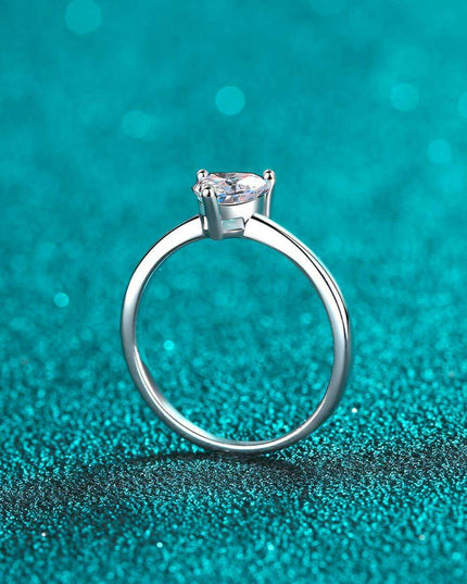 Heart's Desire Lab-Diamond Silver Solitaire Ring