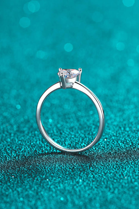Heart's Desire Lab-Diamond Sterling Silver Solitaire Ring with Rhodium Plating - Elegance Redefined