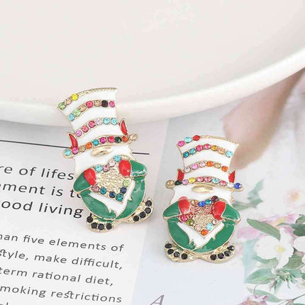 Festive Santa Sparkle Earrings - Holiday Glamour Unleashed