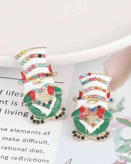 Festive Santa Sparkle Earrings - Holiday Glamour Unleashed