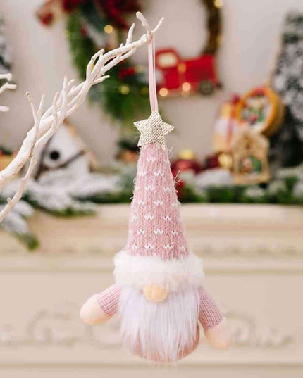 Whimsical Duo of Faceless Gnome Hanging Ornaments