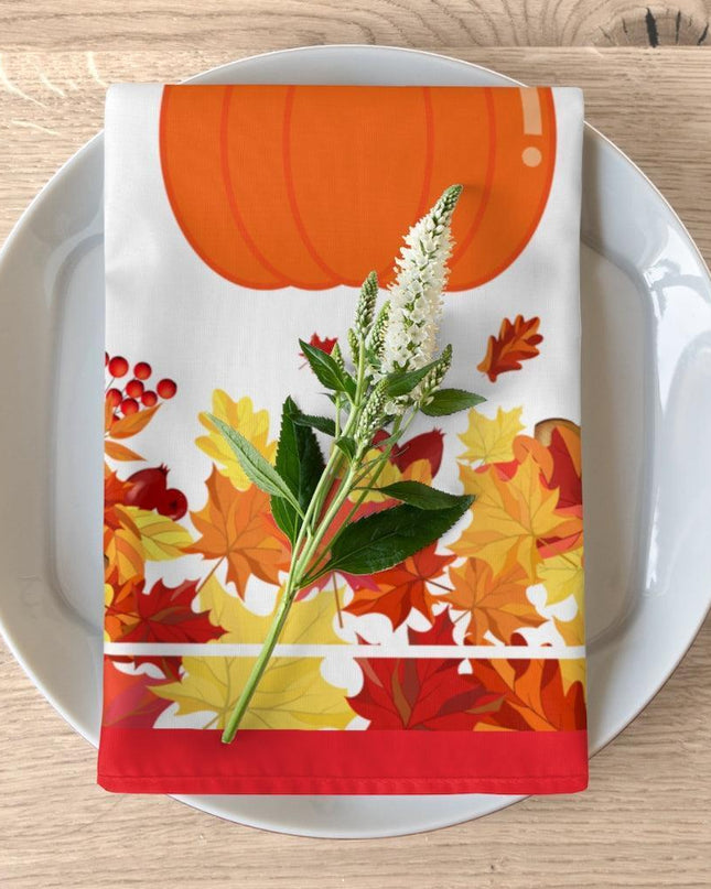 Autumn Elegance Microfiber Dining Napkins - Set of 4, 19"x19"