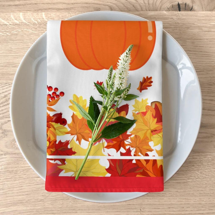 19"x19" Autumn Yellow Red leaves Fall Napkin, Set of 4