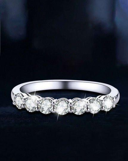 Platinum-Plated Sterling Silver Lab-Grown Diamond Ring – 0.7ct Sparkle