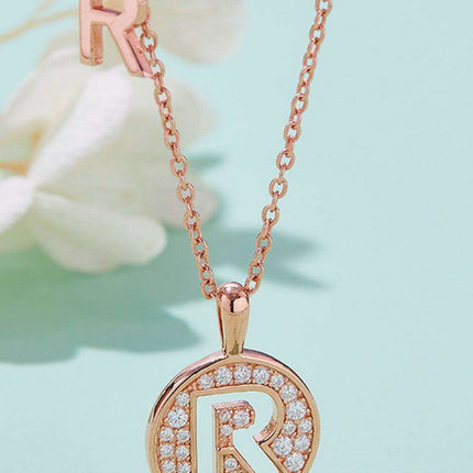 Stunning Rose Gold-Plated Necklace with Lab-Created Diamond - A Modern Elegance