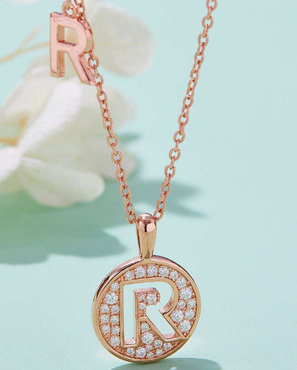 Stunning Rose Gold-Plated Necklace with Lab-Created Diamond - A Modern Elegance