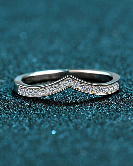 Radiant Sophistication: Stunning Moissanite Sterling Silver Ring with Rhodium Finish