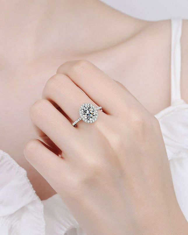 Contemporary Sterling Silver Lab-Grown Diamond Ring with Zircon Accents - A Touch of Elegance