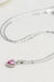 Pink Sparkling Moissanite Heart Necklace with Zircon Accents