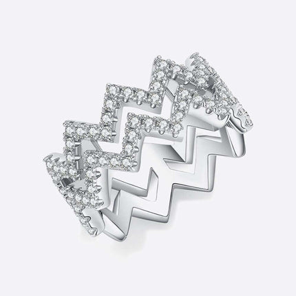 Ethical Moissanite Zigzag Stackable Rings: Embrace Sustainable Luxury with Dazzling Elegance