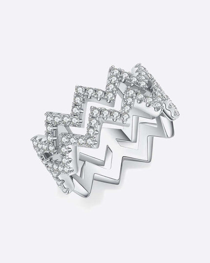 Ethical Moissanite Zigzag Stackable Rings: Embrace Sustainable Luxury with Dazzling Elegance