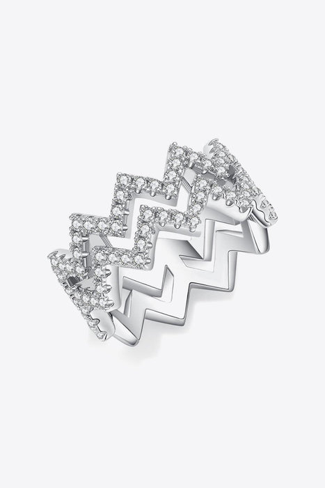 Eco-Luxe Moissanite Zigzag Stacking Rings