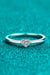 Radiant Love Heart-Shaped Lab-Diamond Ring in Sterling Silver with Platinum Finish