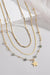 Shining Star Triple-Layered Stainless Steel Necklace with Gold Accents