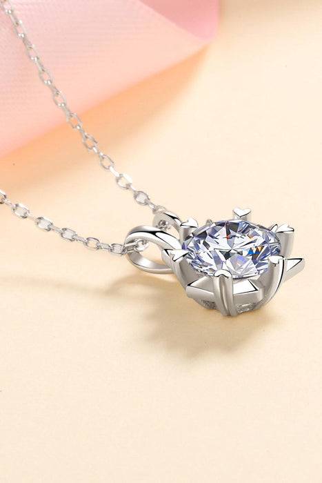 Radiant Elegance: Modern Lab Created Diamond Pendant Necklace in Sterling Silver