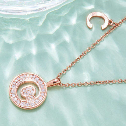 Radiant Moissanite Gemstone Pendant Necklace - Opulent Sterling Silver & 18K Rose Gold