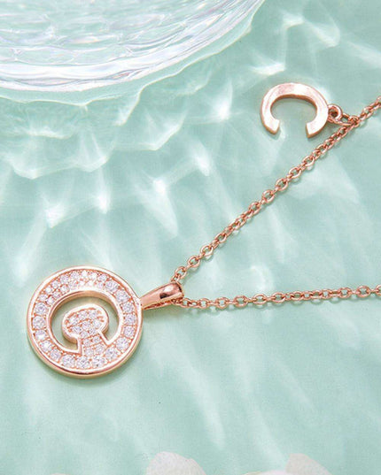 Radiant Moissanite Gemstone Pendant Necklace - Opulent Sterling Silver & 18K Rose Gold