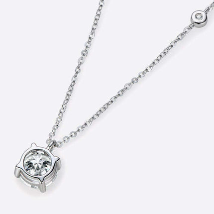 Elegant 2 Carat Moissanite Sterling Silver Necklace Set with Gift Box and Certification