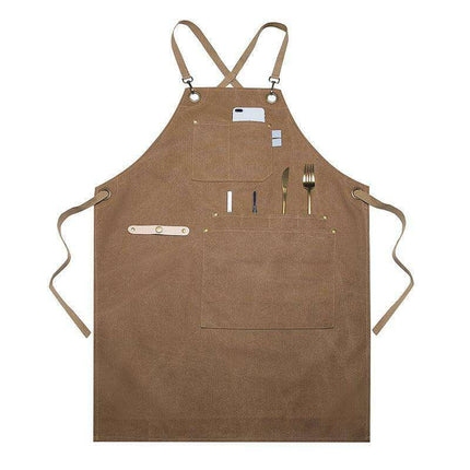 Versatile Canvas Apron with Large Storage Pocket for Gardeners and Creatives