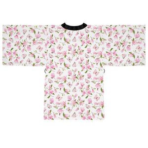 Kireiina Japanese Magnolia Floral Long Sleeve Kimono Robe-Clothing, Shoes & Jewelry›Women›Clothing›Lingerie, Sleep & Lounge›Sleep & Lounge›Robes-Kireiina-XS-White-Très Elite