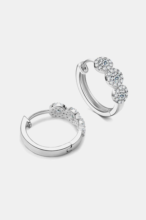Diamond Sparkle Sterling Silver Huggie Earrings - Elegance and Timeless Glamour