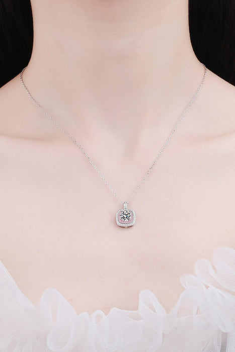 Sophisticated Geometric Moissanite Pendant with Sparkling Zircon Accents