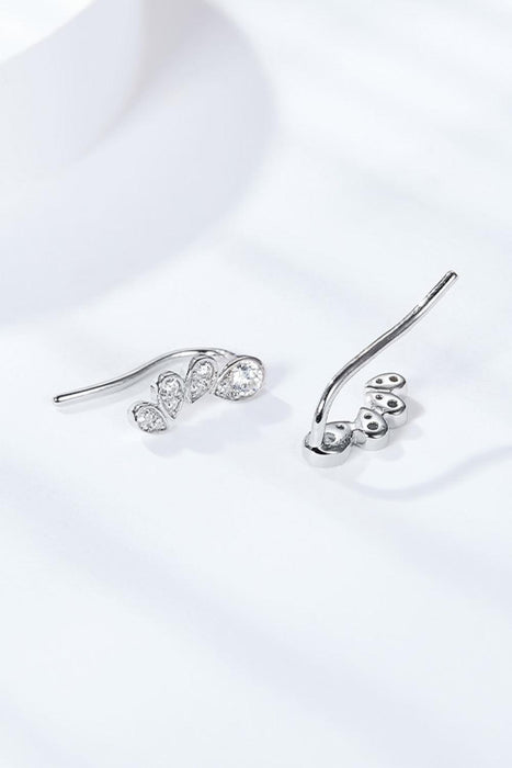 Elegant Pear Moissanite Earrings in Sterling Silver - Timeless Sophistication