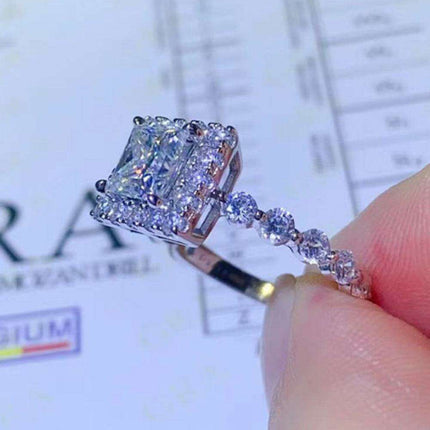 Elegant 1 Carat Moissanite and Lab-Diamond Bridal Ring Set