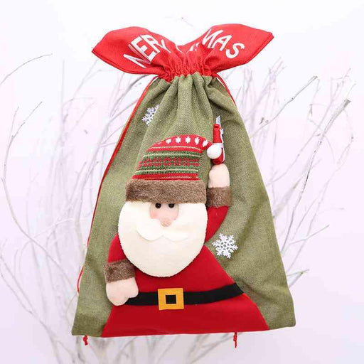 Festive Holiday Drawstring Gift Pouch
