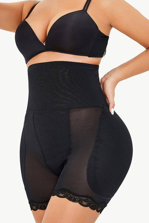 Lace-Trimmed Shapewear Shorts with Pull-On Design