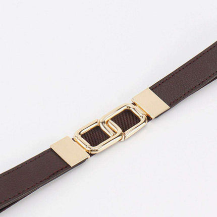 Elegant Geometric Dual Buckle Stretch Belt