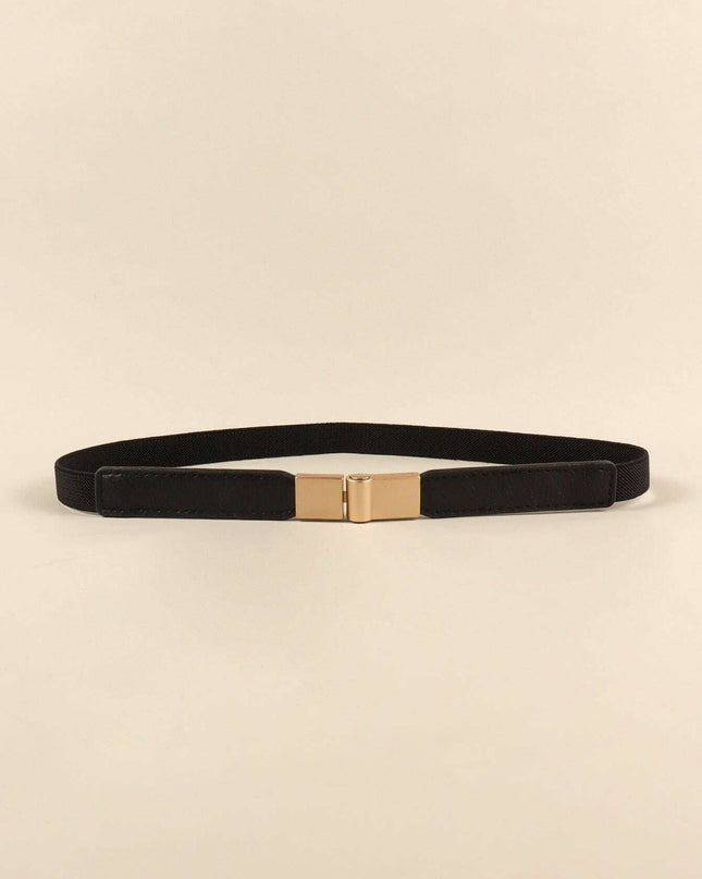 Elegant Adjustable PU Elastic Skinny Belt for Effortless Style