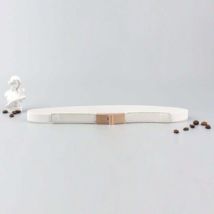 Elegant Adjustable PU Elastic Skinny Belt for Effortless Style