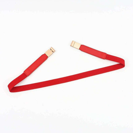 Elegant Adjustable PU Elastic Skinny Belt for Effortless Style
