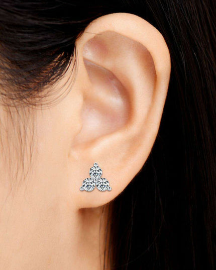 Elegant Sterling Silver Earrings with Lab-Grown Diamonds and Moissanite