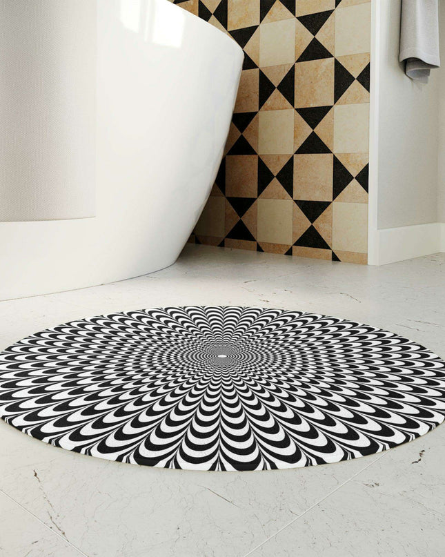 Luxurious Optical Illusion Abstract Bath Mat