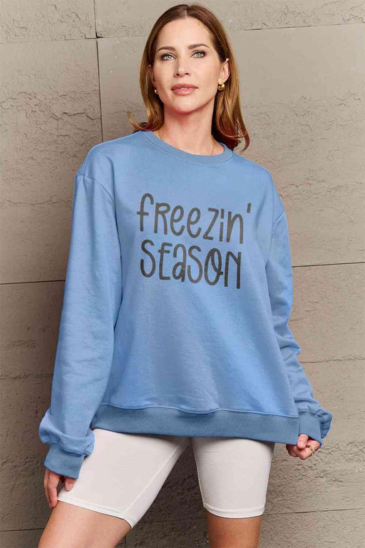 Cozy Chill Oversized Winter Vibes Graphic Pullover Sweatshirt