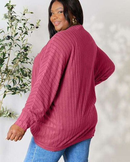 Chic Ribbed Cocoon Cardigan - Redefine Your Casual Look