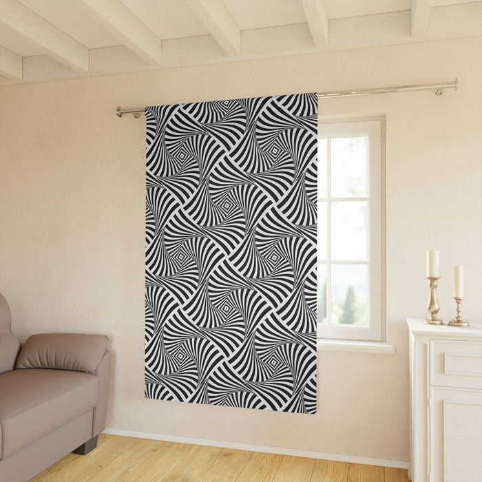 Elite Abstract Op Art Blackout Polyester Window Curtains - 50 x 84