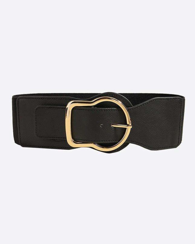 Elegant Zinc Alloy Belt with Faux Leather Waistband - Vers