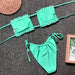 Ruched Frilled Bikini Set with Adjustable Tie-Side Bottoms and Removable Padding